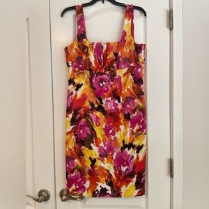 Floral Sleeveless Cocktail Dress - Multicolor